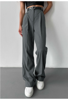 Levoire | Pantalon Confortable Pour Femmes Avec Coupe Droite Gris