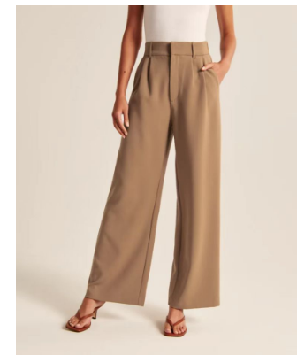 Levoire | Pantalon Élégant Pour Femmes Avec Jambes Larges Khaki