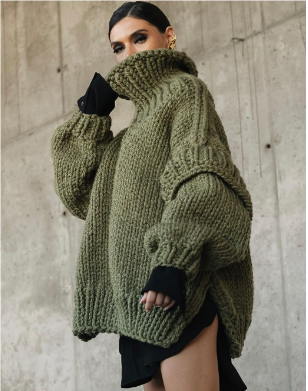 Levoire | Pull En Tricot Surdimensionné Confortable Pour Femmes Vert olive