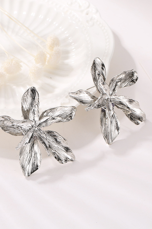 Levoire | Grandes Boucles D'Oreilles Fleuries Argent