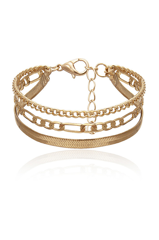 Levoire | Jupe Moniker Bracelet Chaîne Dorée Pour Femmes Ou 16cm+5cm