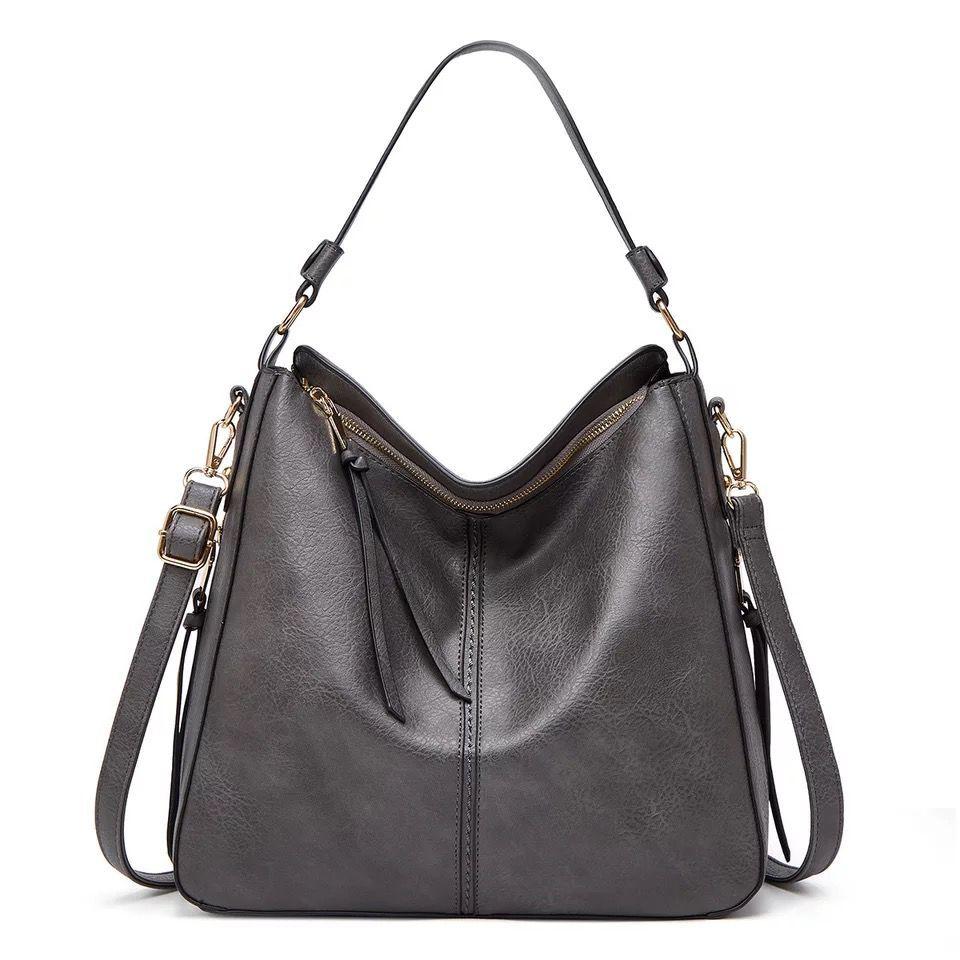 Levoire | Sac En Cuir Avec Grande Capacité Et Poches Latérales Gris