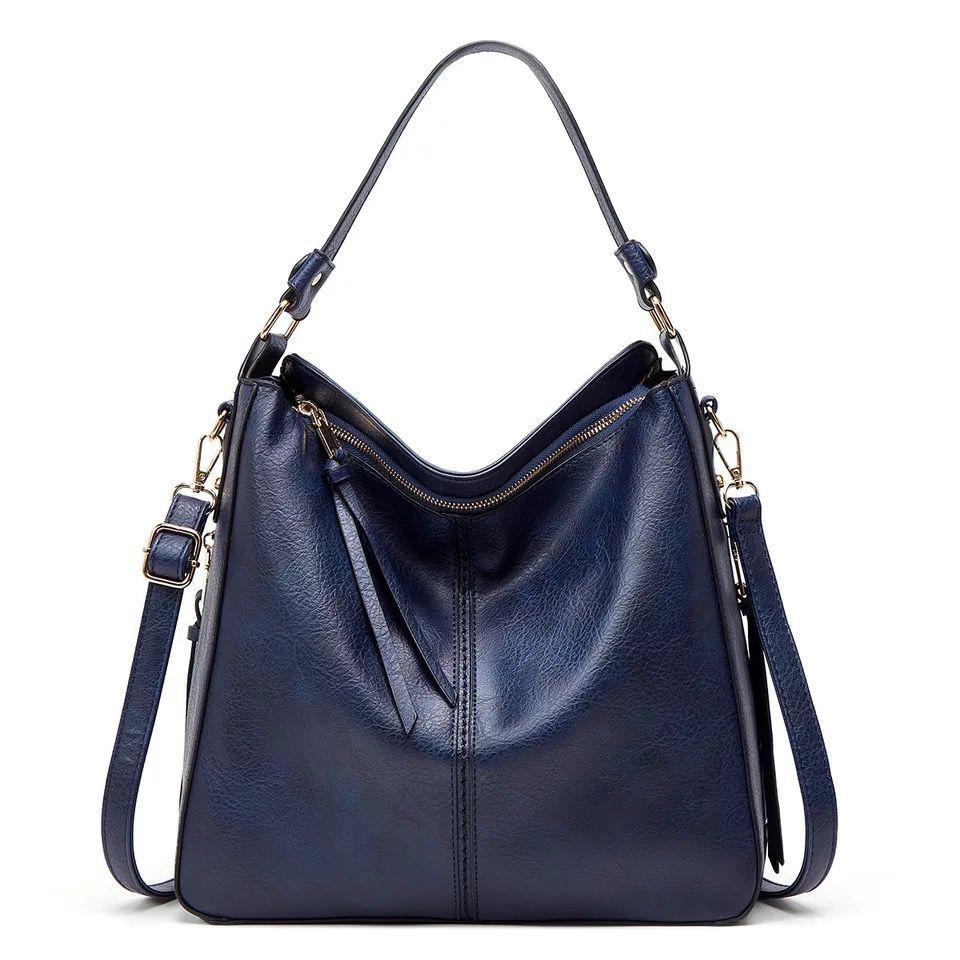 Levoire | Sac En Cuir Élégant Avec Grande Capacité Et Poches Latérales Bleu marine