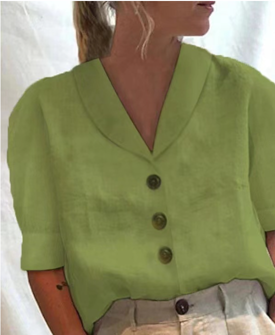 Levoire | Haut Avec Col Et Boutons Vert