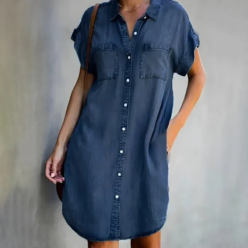 Levoire | Robe En Denim Confortable Et Décontractée Bleu marine