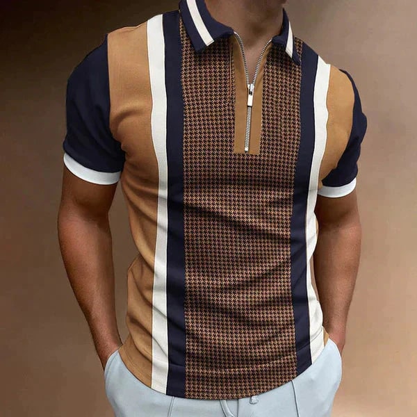 Levoire | Polo Élégant Avec Impression Moderne Khaki