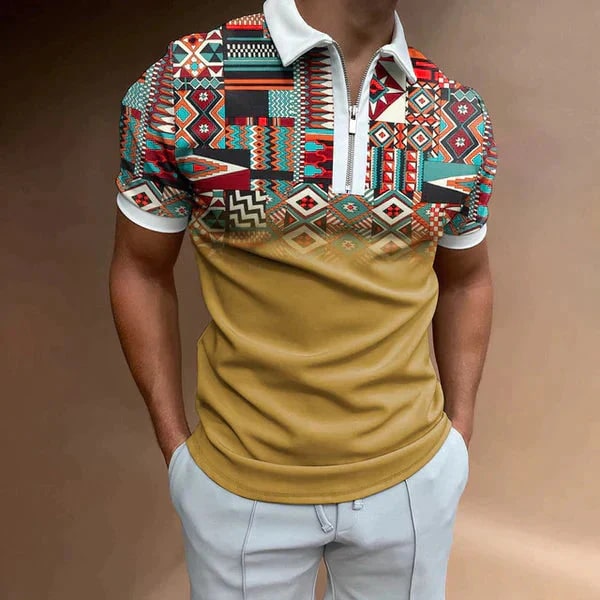 Levoire | Polo Élégant Avec Impression Moderne Jaune