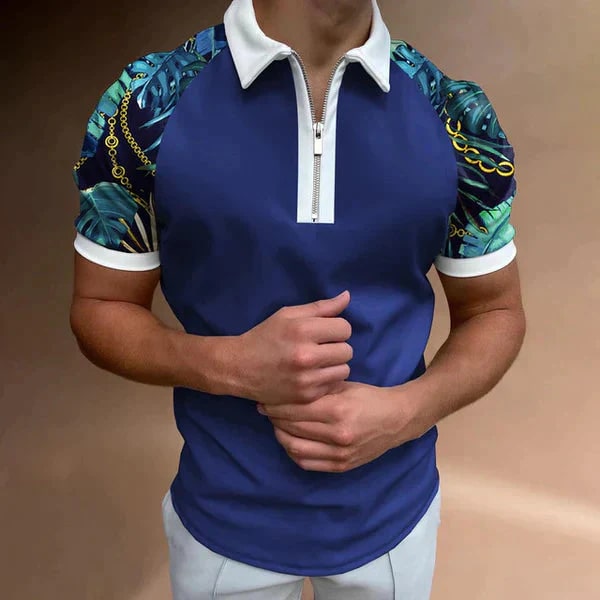 Levoire | Polo Élégant Avec Impression Moderne Bleu