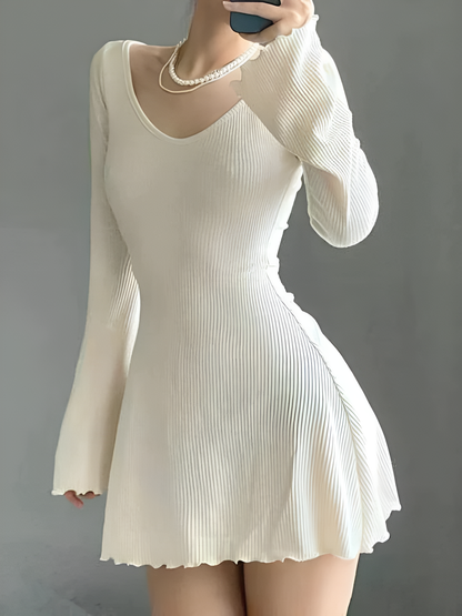 Levoire | Robe Mini Élégante Avec Sensation Cachemire Blanc