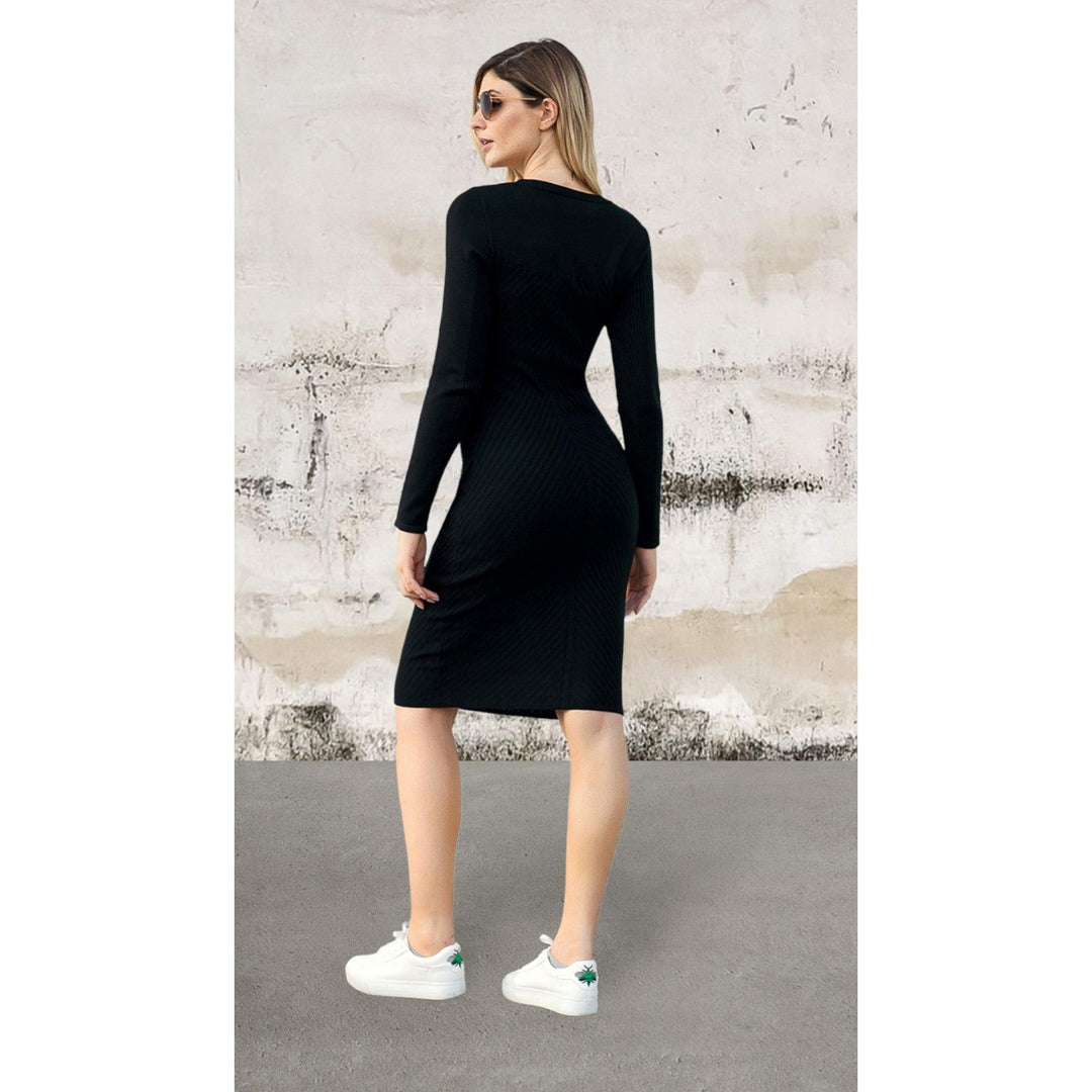 Levoire | Grande Taille Robe Bodycon Sans Manches Avec Imprimé Feuilles Midi Robe