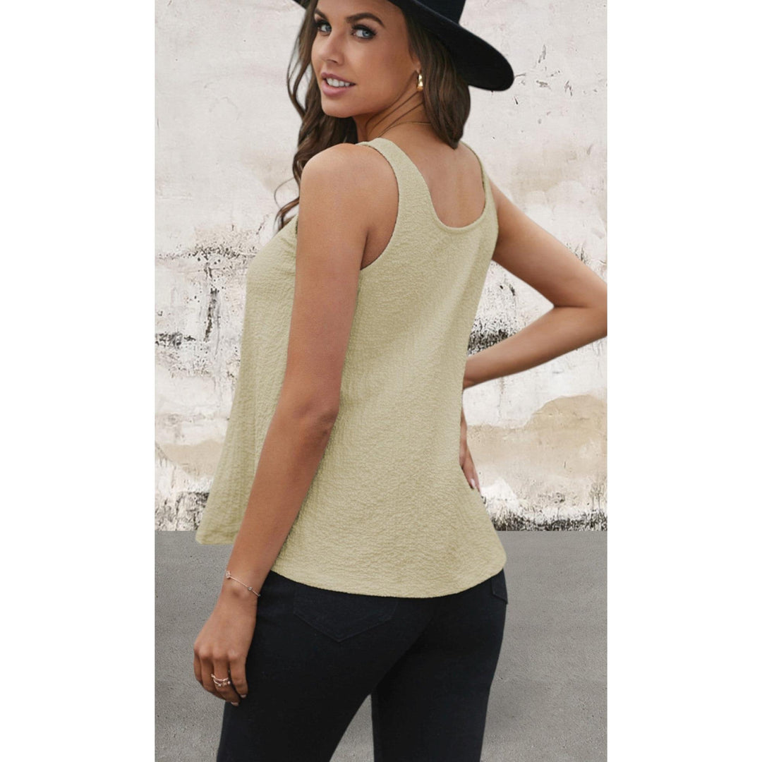 Levoire | Grande Taille Robe Bodycon Sans Manches Avec Imprimé Feuilles Midi Robe