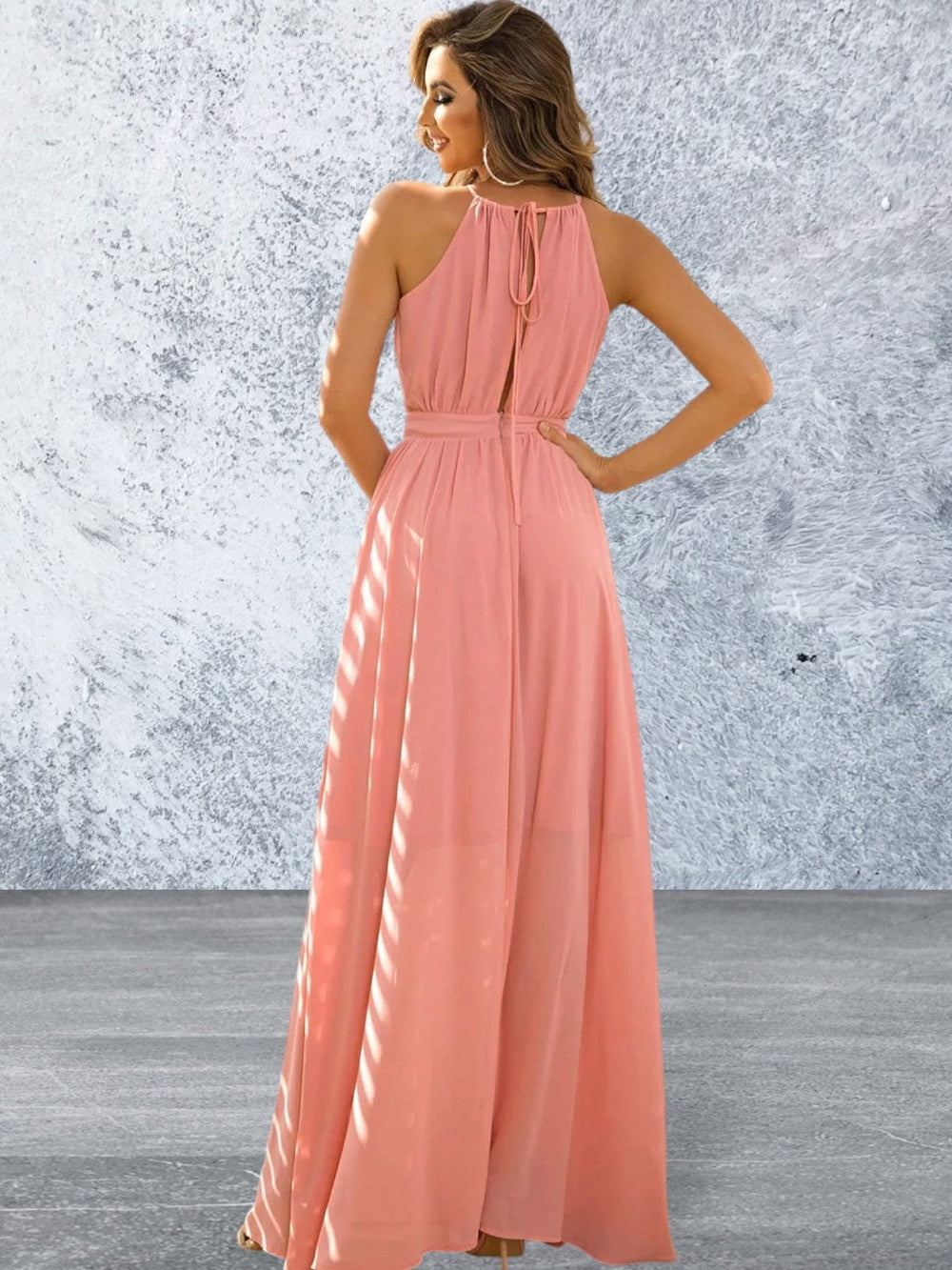 Levoire | Robe Maxi Sans Manches Nouée À Découpe