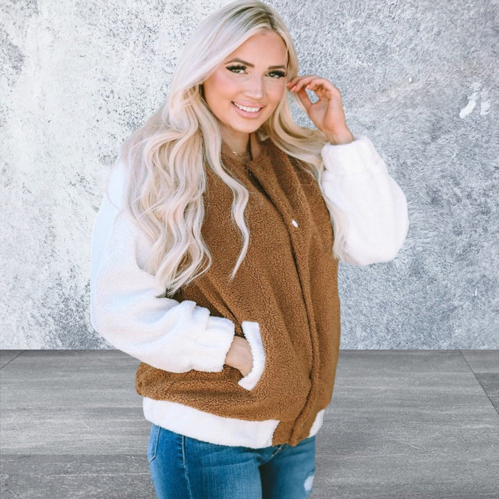Levoire | Sweatshirt À Col Avec Boutons En Polaire À Manches Longues