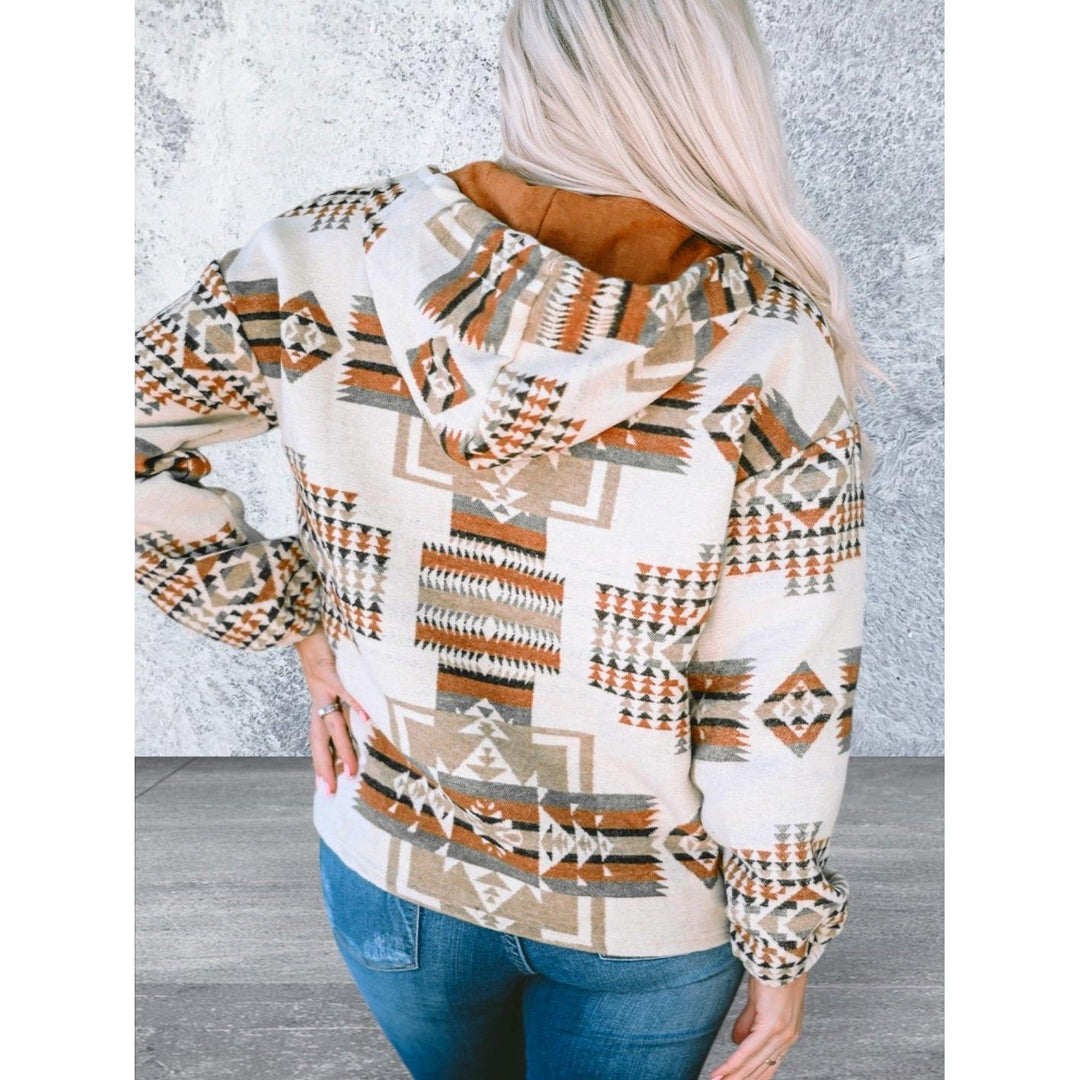 Levoire | Pull À Capuche Demi-Zip Avec Poches Kangourou Beige