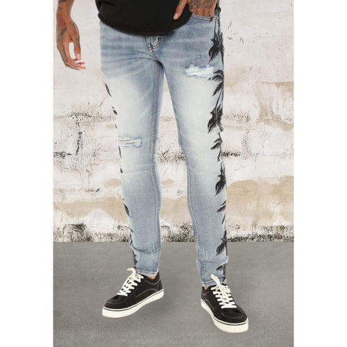 Levoire | Hommes Jean Skinny Déchiré Palmiers