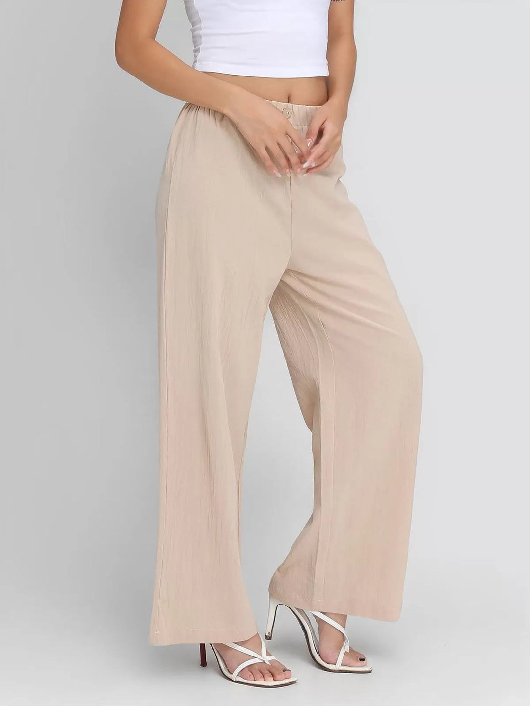 Levoire | Femme Pantalon Ceinture Élastique Solide