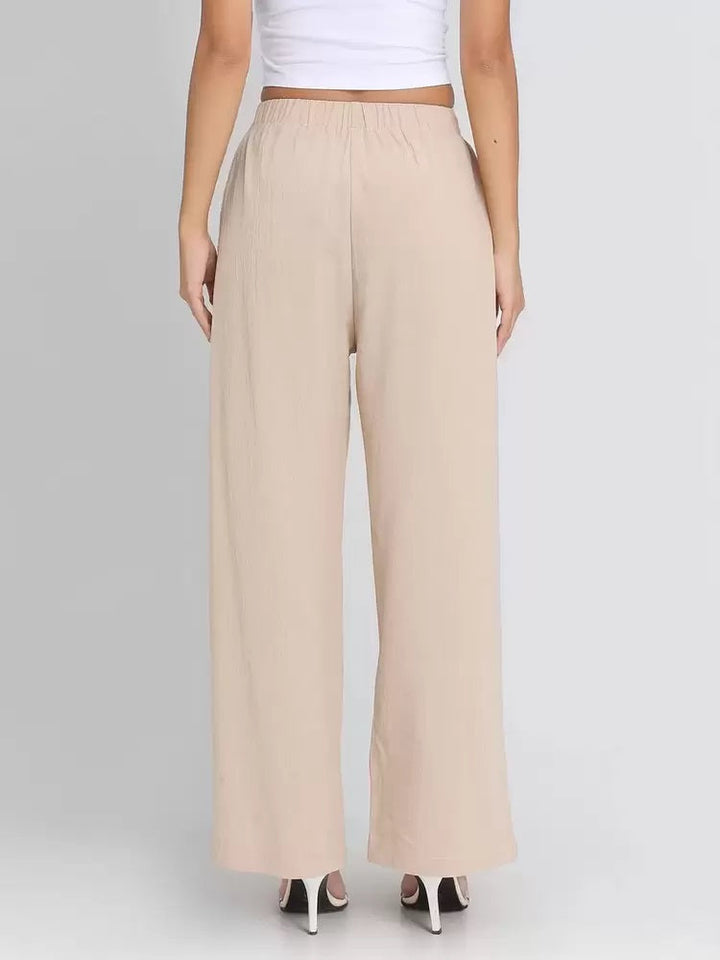 Levoire | Femme Pantalon Ceinture Élastique Solide