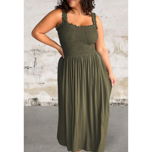 Levoire | Grande Taille Robe Maxi Sans Manches Verte