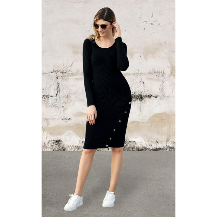 Levoire | Grande Taille Robe Bodycon Sans Manches Avec Imprimé Feuilles Midi Robe
