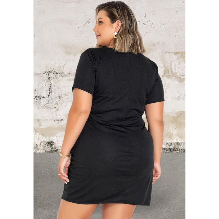 Levoire | Grande Taille Robe Bodycon Sans Manches Avec Imprimé Feuilles Midi Robe