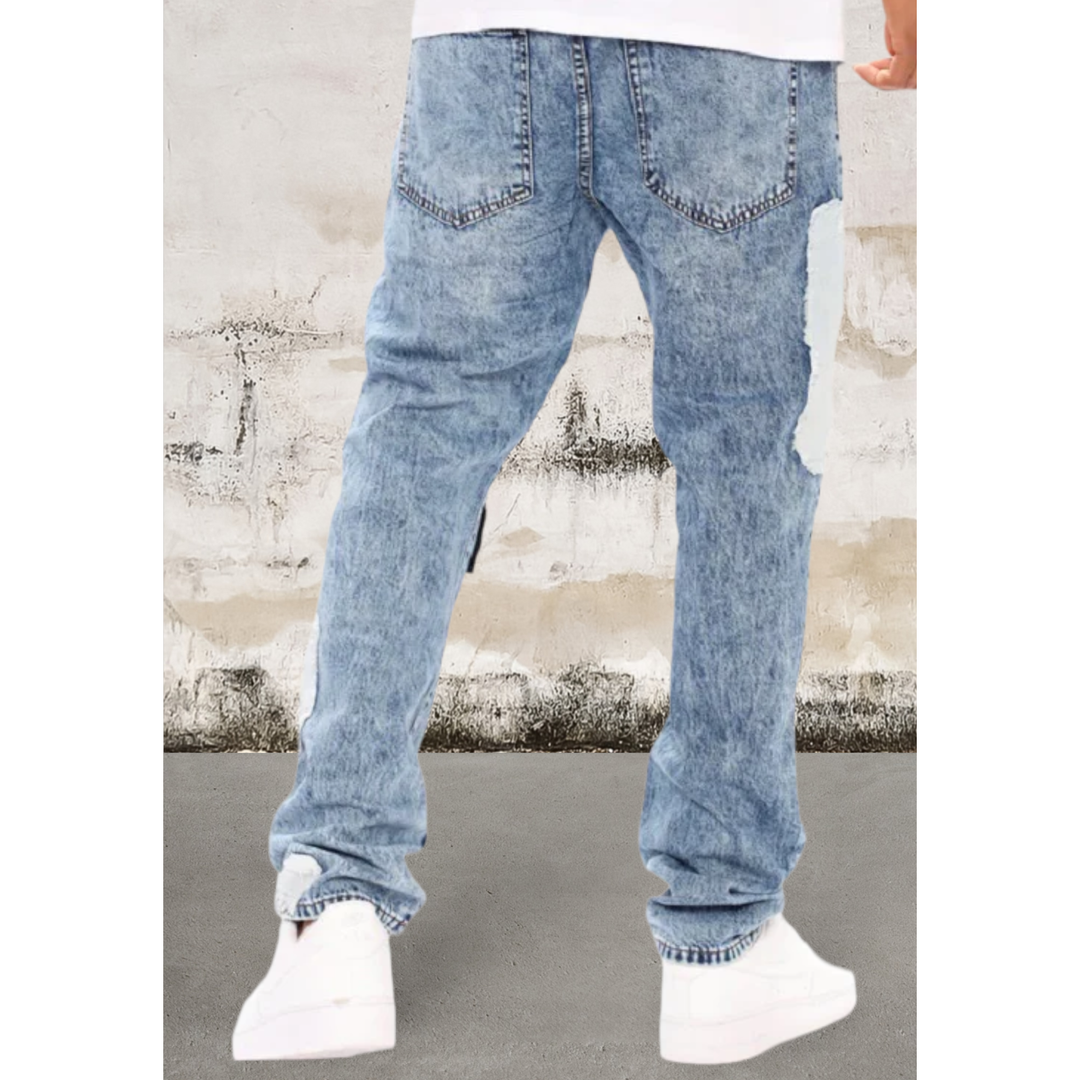 Levoire | Jeans En Denim À Patch Droit Pour Hommes