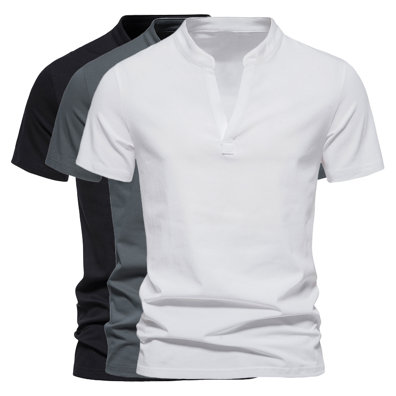 Levoire | T-shirt Henley en Coton avec Technologie Anti-Sueur et Coupe Musclée pour Hommes