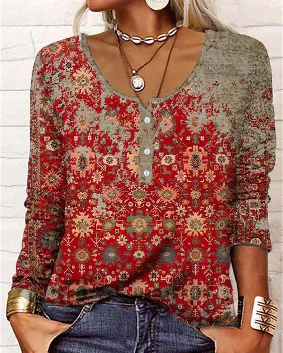 Levoire | Blouse Boho Style Rot