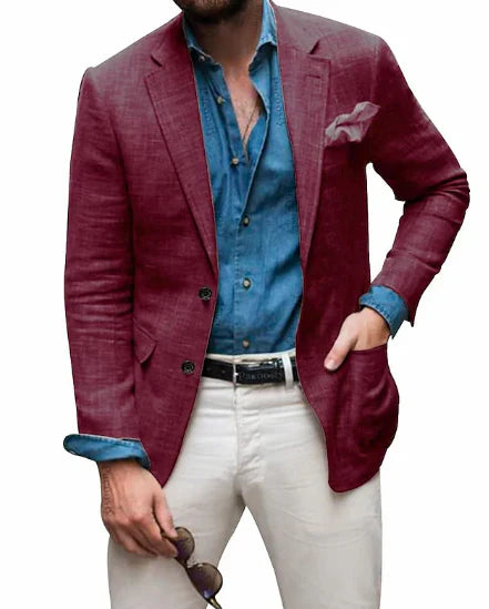Levoire | Veste En Lin Pour Hommes Rot