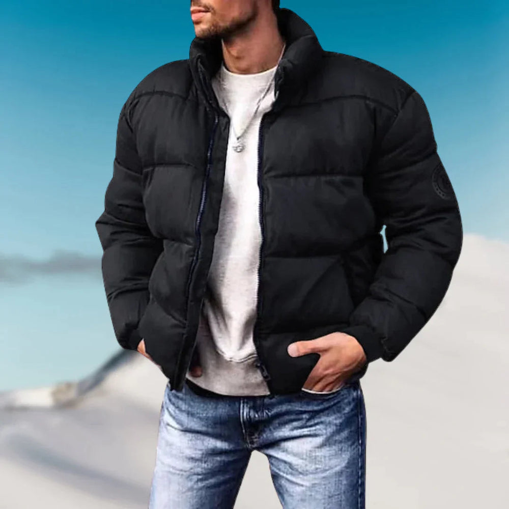 Levoire | Veste Pour Hommes Matelassée Décontractée Noir