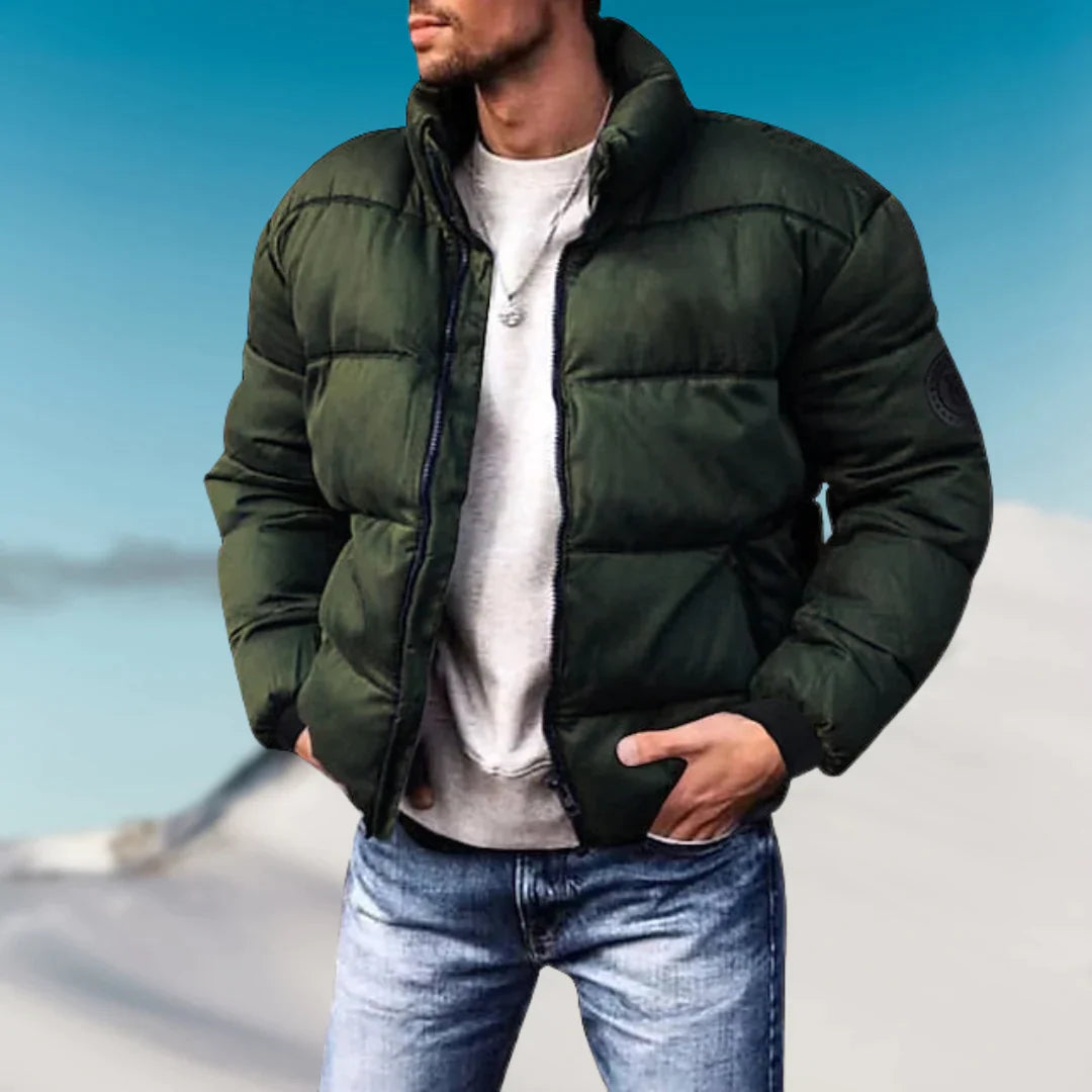 Levoire | Veste Pour Hommes Matelassée Décontractée Vert