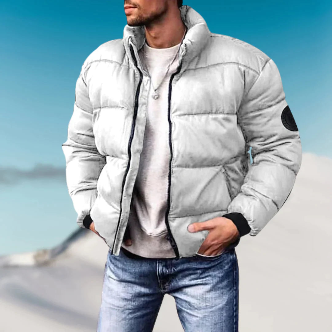 Levoire | Veste Pour Hommes Matelassée Décontractée Blanc