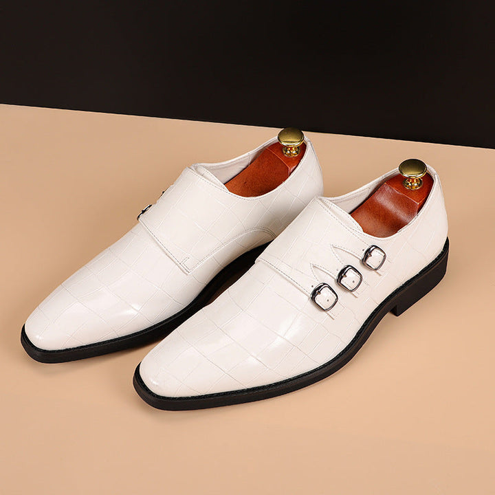Levoire | Crocodile Élégants Chaussures À Trois Boucles blanc