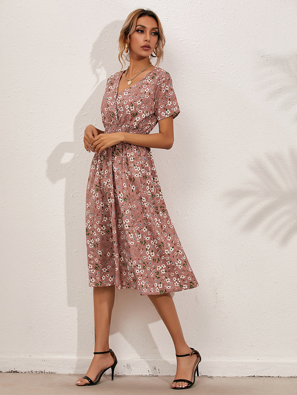 Levoire | Robe d'été à fleurs pour femmes Rose