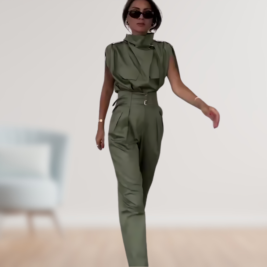 Levoire | Ensemble Élégant Deux Pièces Vert olive