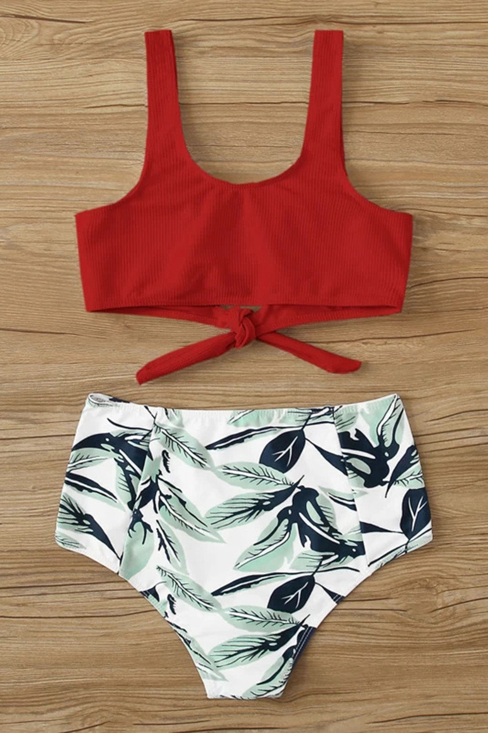 Levoire | Imprimé Rib Nœud Avant Taille Haute Bikini