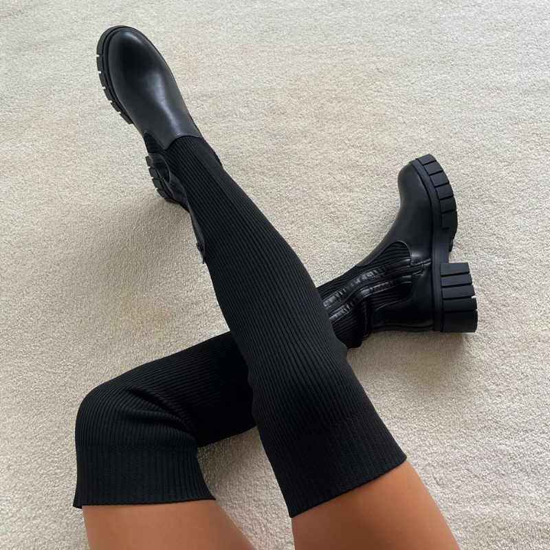 Levoire | Bottines Chaussette Hautes Noir