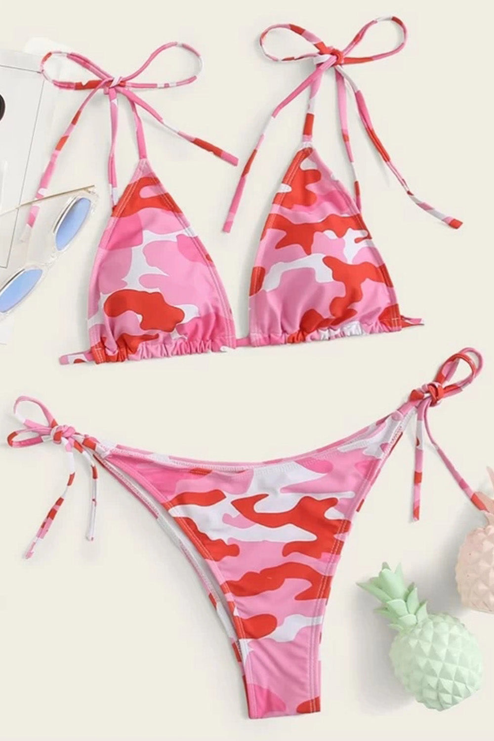 Levoire | Triangle Lien Bikini Maillot de bain Rot