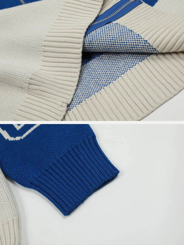 Levoire | Tricot Unisexe Grande Taille Gilet Gilet À Fermeture Éclair