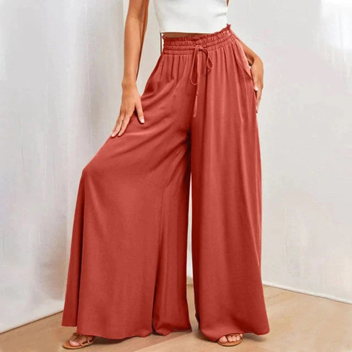 Levoire | Pantalon Fluide Avec Flair Élégant Rot