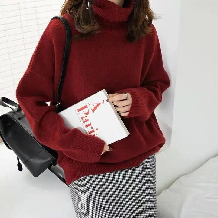 Levoire | Pull Col Roulé Élégant Rouge