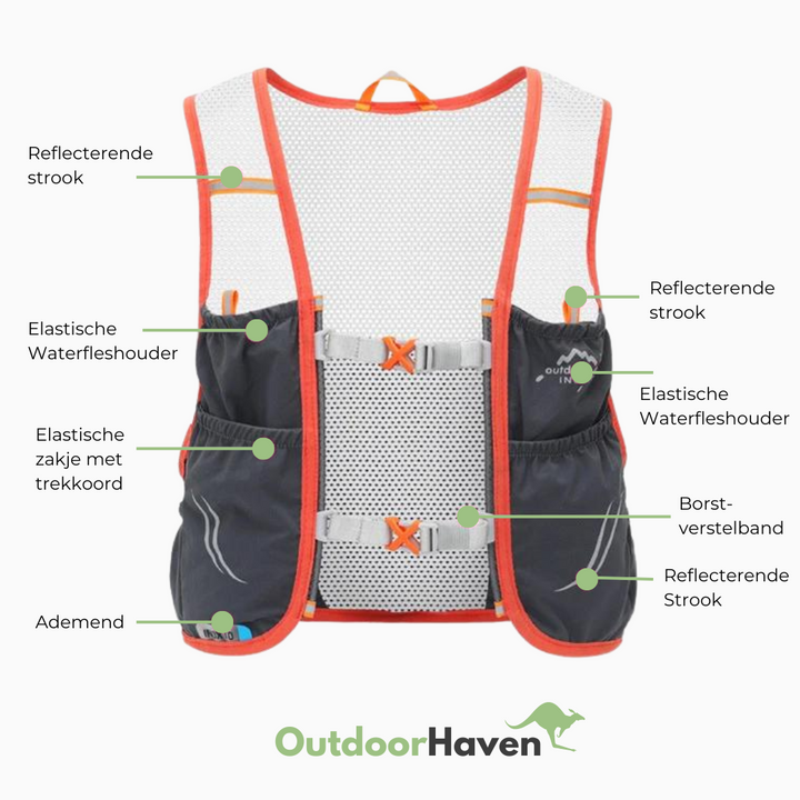 Levoire | Gilet Trailrunning avec 2 Bouteilles Souples Hydratation