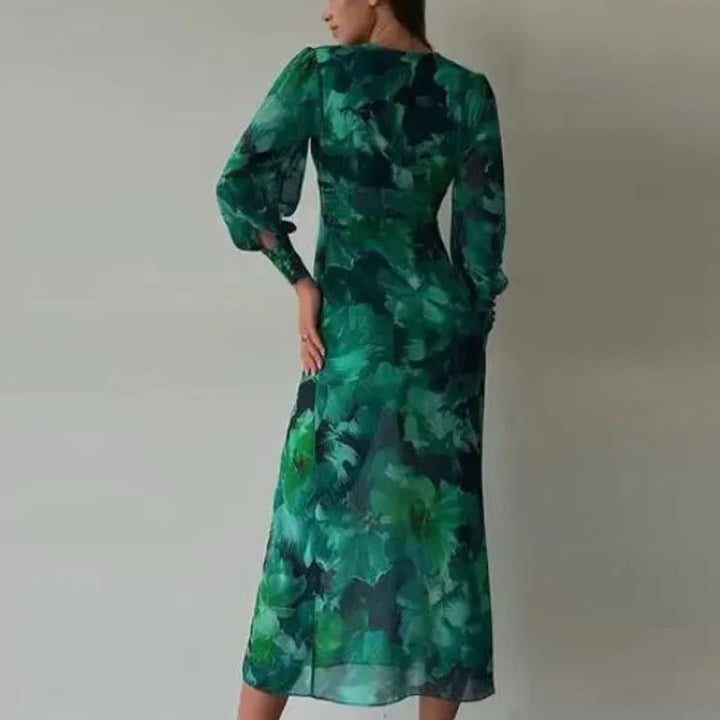 Levoire | Robe Maxi Élégante Avec Fente Et Motif Floral Pour Femmes