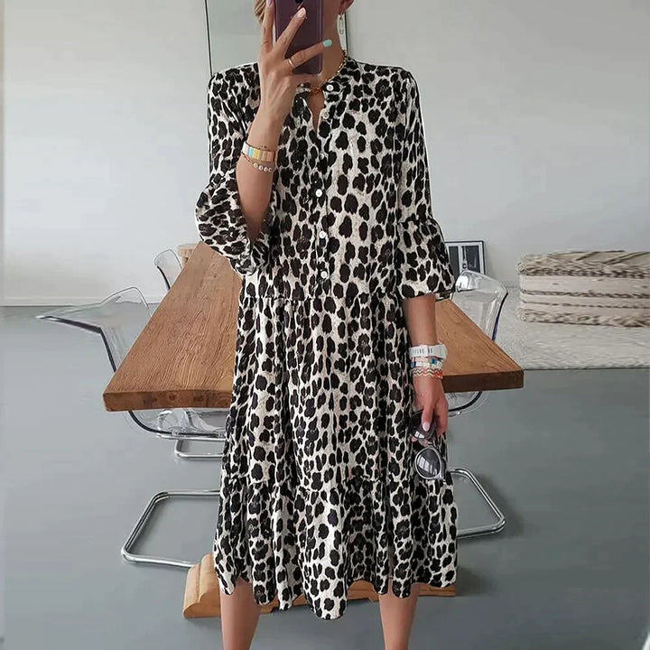Levoire | Robe en coton avec imprimé léopard 3XL