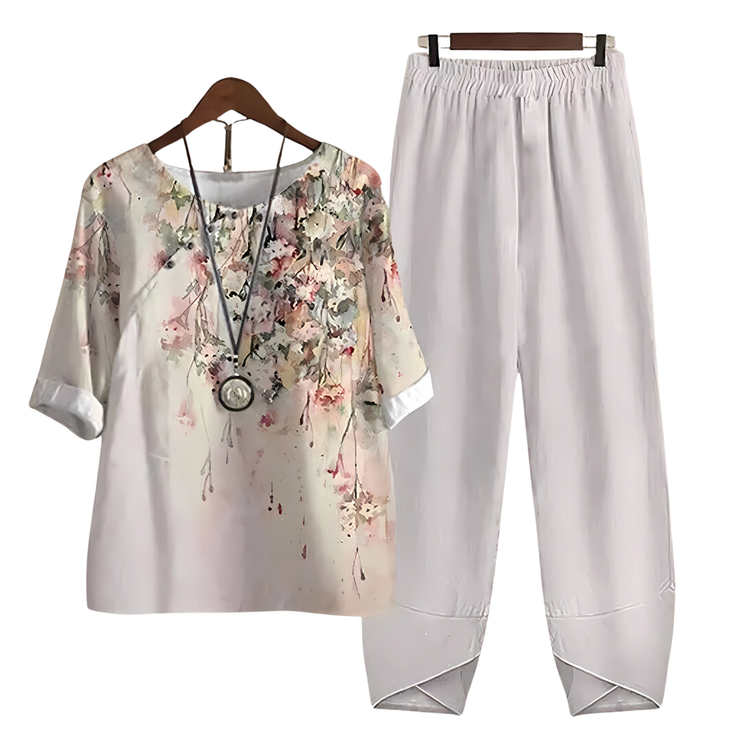 Levoire | Chic Sans Effort Chemisier Et Ensemble De Pantalon Blanc