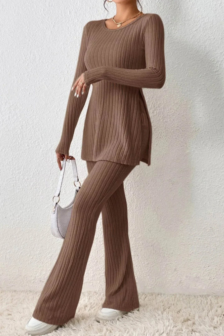 Levoire | Haut Confortable Et Pantalon À Manches Longues Pour Femmes Braun