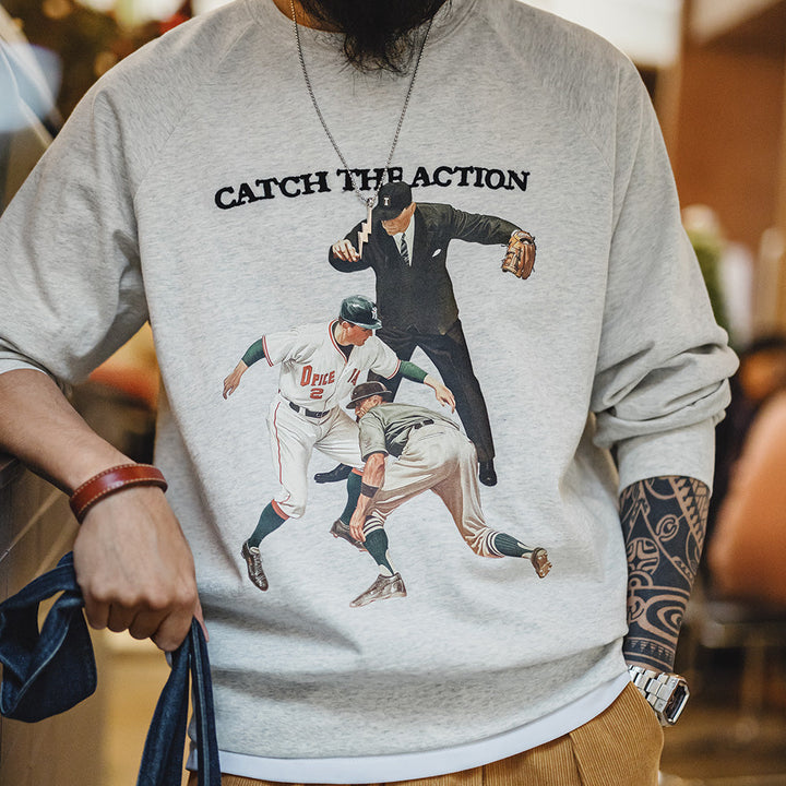 Levoire | Sweatshirt Baseball Weinlese Avec Impression Rétro