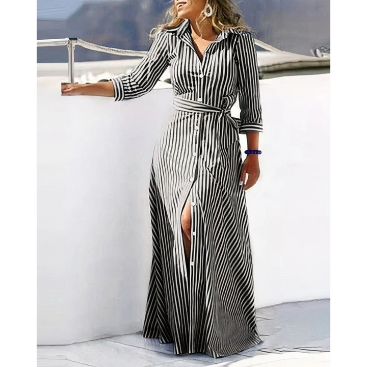 Levoire | Robe Chemise Imprimée Coupe-Vent Noir-blanc
