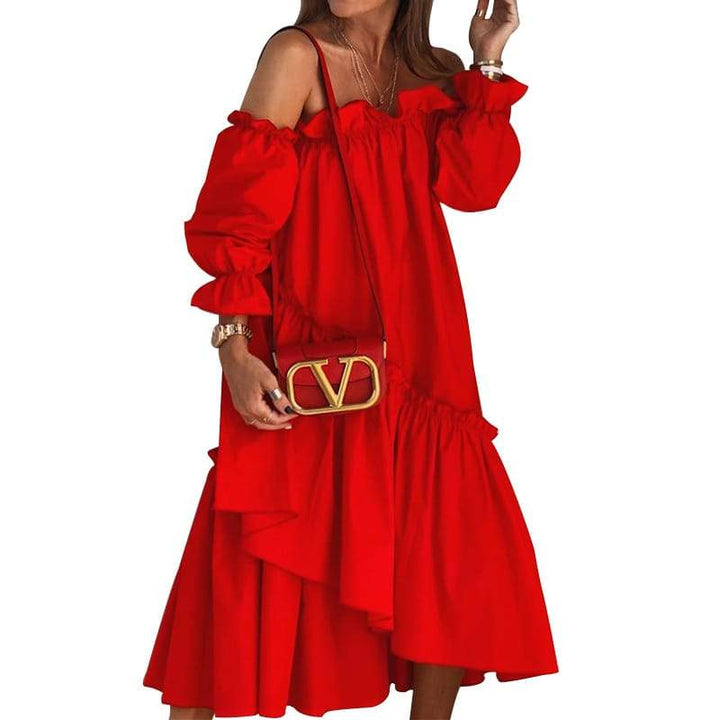 Levoire | longue bustier à trois quarts avec des manches spacieuses ROUGE