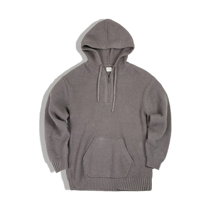Levoire | Pull À Capuche En Tricot Stylé Avec Capuche Et Poche Gris