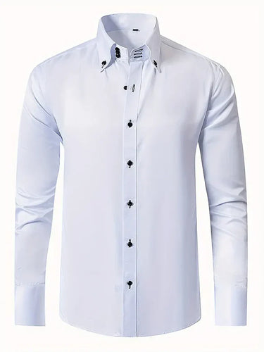 Levoire | Chemise Élégante À Manches Longues À Coupe Ajustée Avec Bouton